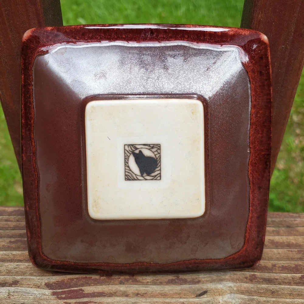 Coyote Roadhouse Ikebana Square Floral Pin Frog Vase - Red